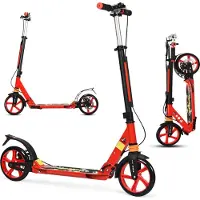 KOMFOTTEU Faltbarer Roller mit 2 Rollen und Bremse, mit 3 verstellbaren Höhen, Skateboard, belastbar bis 100 kg, für Kinder ab 8 Jahren & Erwachsene