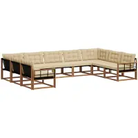 vidaXL Outdoor-Sofagarnitur 9 stk. Natur und Beige