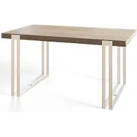 Alpi Möbel Alpi Moebel, Rechteckiger Esstisch Rosa, Modern Ausziehbarer Tisch 160-260x90x77 cm, Sonoma, mit Metallbeinen in Weiß