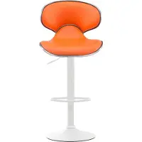 CLP 2er Set Barhocker Las Vegas V2 Kunstleder weiß orange