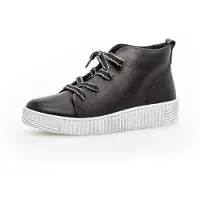 Gabor Damen Sneaker, Frauen Sneaker high,Wechselfußbett,Best Fitting, schnür-Stiefelette schnürschuh mid-Cut,schwarz (Smoky),38.5 EU / 5.5 UK