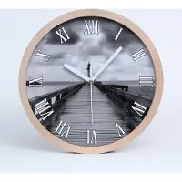 Tulup Holzuhr 20fi cm wanduhr - weiße Spitzen - Leuchtturm