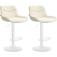 CLP 2er Set Barhocker Vonore Stoff weiß creme