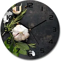 Tulup Wanduhr aus Glas 30fi Glasbild Glasuhr Gehärtetes Glas - schwarze-zeiger - Garlic