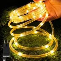 JOIEYOU Lichtschläuche 50m 500LEDs Warmweiß Steckbare LED-Lichterkette mit 8 Modi & Memory-Funktion Dekorative Weihnachtsbeleuchtung Regen Lichter für Hochzeit Garten Party Bäume Geländer