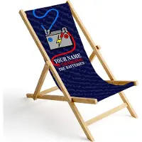 Ferocity Holz Liegestuhl Personalisierbarer Klappbar Klappliegestuhl Sonnenliege Strandstuhl Wechselbezug Motiv Aku Dunkel [119]