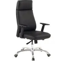 Möbelando Bürostuhl PORTO Echt-Leder Schwarz ergonomisch mit Kopfstütze | Design Chefsessel Schreibtischstuhl ergonomisch mit Wippfunktion | Drehstuhl mit Armlehnen X-XL 120 kg