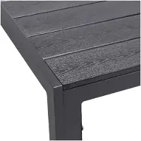 Markenlos Aluminium Gartentisch anthrazit Esstisch Gartenmöbel Holzimitat wetterfest 160x90x74cm
