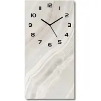 Tulup Wanduhr aus Glas – 30x60 cm - Glasbild - Glasuhr - Gehärtetes Glas -Marmor Hintergrund