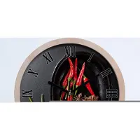 Tulup Holzuhr 20fi cm wanduhr - schwarze Spitzen - Peperoni