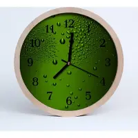 Tulup Holzuhr 30fi cm wanduhr - Wassertropfen Natur