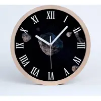 Tulup Holzuhr 30fi cm wanduhr - weiße Spitzen - Meteore
