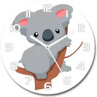 Tulup Wanduhr aus Glas 30fi Glasbild Glasuhr Gehärtetes Glas - weisse-zeiger - Koala on the tree