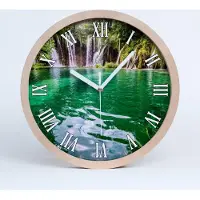 Tulup Holzuhr 25fi cm wanduhr - weiße Spitzen - See plitvice