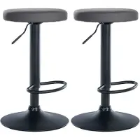 CLP 2er Set Barhocker Ponte Kunstleder schwarz grau