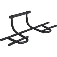Gorilla Sports Klimmzugstange - für Türrahmen, 10 rutschfeste Griffe, Multifunktion, inkl. Montagezubehör, bis 200kg Belastbar, Stahl, Schwarz - Pull Up Bar, Türreck, Reckstange, Pull-Up Bar