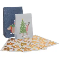 Stewo Adventskalender zum Selbstbefüllen Waldtiere, 24 Papiertüten, 12x 19x12,5cm, 12x 15x11cm, mit Nummern-Aufklebern