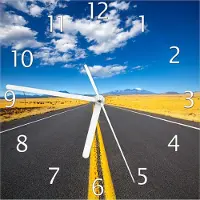 Wallario Design Wanduhr Route 89 in Arizona - Am Ende der Horizont aus Echtglas, Größe 20 x 20 cm