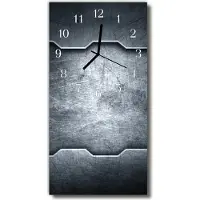 Tulup Glasuhr Wanduhr Küchenuhr Echt-Glas 30x60 Metall Silber