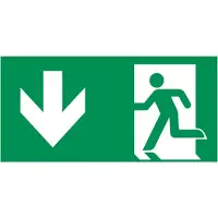 Connex Nachleuchtendes Hinweisschild "Notausgang unten", 300 x 150 mm nach DIN 67510 gefertigt, DY220862