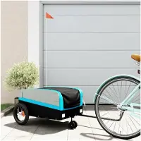 Markenlos Fahrradanhänger in Schwarz und Blau, 30 kg, Eisen, für Outdoor-Aktivitäten und Radsport