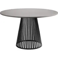 Mirjan 24 Tisch Cone 100, Esszimmer Tisch, Beine aus Stahl (Farbe: Schwarz / Hellgrau)