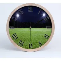 Tulup Holzuhr 20fi cm wanduhr - schwarze Spitzen - Fußballplatz