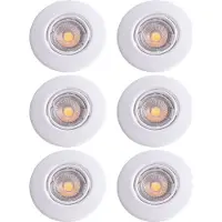 Etc-shop 6er Set LED Einbaustrahler aus Stahl schwenkbar, weiß, TINUS
