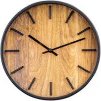 Levandeo Wanduhr ⌀29cm Holzoptik Analoge Uhr Rund Natur Schwarz Wanddeko Wandbild Deko Bohodesign
