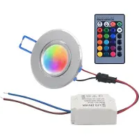ROSNEK 3W LED Schwenkbar Einbaustrahler Panel RGB Dimmbar Strahler Deckenleuchte Einbauleuchte Deckenlicht mit Fernbedienung