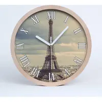 Tulup Holzuhr 20fi cm wanduhr - weiße Spitzen - Eiffelturm Paris