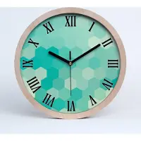 Tulup Holzuhr 30fi cm wanduhr - schwarze Spitzen - geometrischer Hintergrund