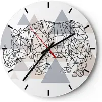 ARTTOR Wanduhr - Rund - Glasuhr - Tier Abstraktion - 40x40cm - Schleichendes Uhrwerk - Lautlos - zum Aufhängen bereit - Dekoration Modern - Wanddekoration aus Glas - C3AR40x40-4060