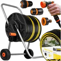 Bradas Set Gartenschlauch Black Colour 1/2" 30m | Pistole, Anschlüssen + schlauchwagen