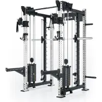 ATLETICA R8 Bradley Combat Lang | 2x95kg Weight Stack | Weiß | Dualer Kabelzug mit 2x95kg seitlichen Gewichtsblöcken | Sehr stabil
