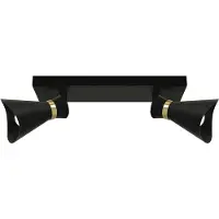 Licht-Erlebnisse Deckenspot verstellbar in Schwarz Gold E14 2-flammig länglich Modern Deckenstrahler