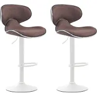 CLP 2er Set Barhocker Las Vegas V2 Stoff weiß braun
