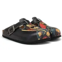 Goby Damen Clogs Größe 44 RUGC101 aus veganem Kunstleder mit dämpfender Sohle, strapazierfähig