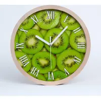 Tulup Holzuhr 25fi cm wanduhr - weiße Spitzen - Große römische Uhr Kiwi