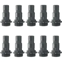 Haf 10x PVC Druckschlauchtülle mit 32mm 38mm x 1 1/2" | Schlauchtülle x Außengewinde | Schlauchverbinder aus grauem PVC-U | PN16 für Pool und Teich