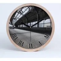 Tulup Holzuhr 20fi cm wanduhr - schwarze Spitzen - Straßentunnel