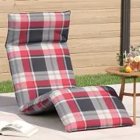 Prolenta Maison Exclusive - Sonnenliege Klappbar Rot Karomuster 175x54x8,5 cm Oxford-Gewebe
