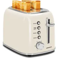 Aigostar 800W Toaster, 2 Scheiben, 4 Funktionen (Bagel/Auftauen/Aufwärmen/Abbrechen), Extra Breite Toastschlitze, 6 Bräunungsstufen, Liftfunktion