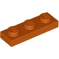 LEGO 1x3 Platte 3623 - 50 Stück Dunkles Orange