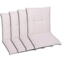 GO-DE Textil, Sesselauflage Niederlehner, 4er-Set, Farbe: weiß, Maße ca.: 100 cm x 50 cm x 6 cm
