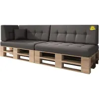 Sunnypillow Palettenkissen Verona Kaltschaum UV - beständig Outdoor/Indoor 6er Set 120 x 80 Grey