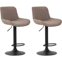 CLP 2er Set Barhocker Lentini Stoff schwarz taupe