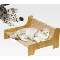 Markenlos Katzenkratzbett,Kratzmöbel Mit Liegefläche - 2in1 Sisal Ruhe & Spiel Indoor Balkon Terrasse Möbelschutz
