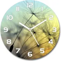 Tulup Wanduhr aus Glas 30fi Glasbild Glasuhr Gehärtetes Glas - weisse-zeiger - Dandelion seeds