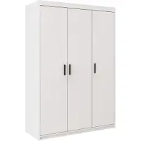 Masseno Drehtürenschrank ELENORA 133 cm Kleiderschrank Schlafzimmer Schrank 3-türig Weiß